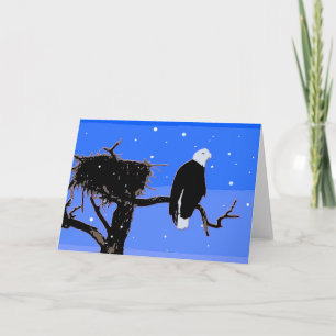 Bald Eagle in Winter - Original Wildlife Art Holiday Card