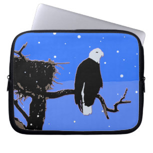 Bald Eagle in Winter  - Original Wildlife Art Laptop Sleeve