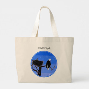 Bald Eagle in Winter - Original Wildlife Art Large Tote Bag