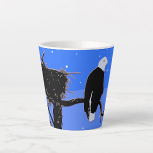 Bald Eagle in Winter  - Original Wildlife Art Latte Mug