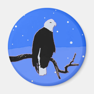 Bald Eagle in Winter  - Original Wildlife Art Magnet