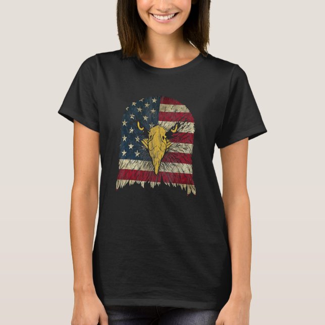 Bald Eagle Kids Boys Men American Us Flag 4th Of J T-Shirt (Front)