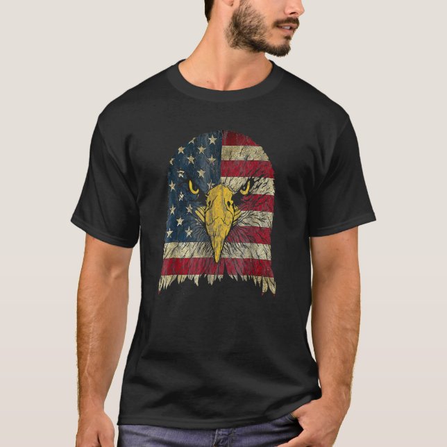 Bald Eagle Kids Boys Men American Usa Flag 4th Of  T-Shirt (Front)
