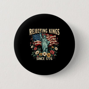 Bald Eagle Kings 1776 Foxglove Daisy Tulip Flowers 6 Cm Round Badge