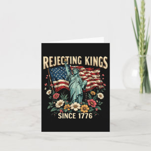 Bald Eagle Kings 1776 Foxglove Daisy Tulip Flowers Card