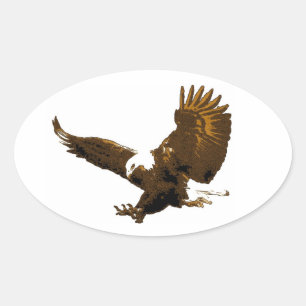 Bald Eagle Landing Oval Stickers
