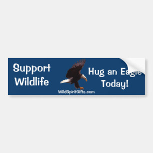 BALD EAGLE Landing Wildlife Support Bumper Sticker