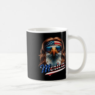 Bald Eagle Merica 4th July Eagle Mullet Funny Man  Coffee Mug
