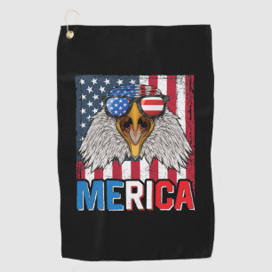 Bald Eagle Merica 4th of July Golf Towel