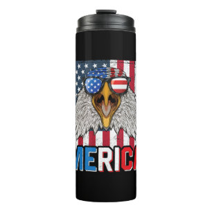 Bald Eagle Merica 4th of July Thermal Tumbler