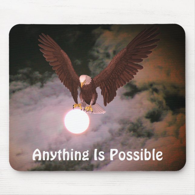 Bald Eagle Moon Possible Inspirational  Mouse Pad (Front)