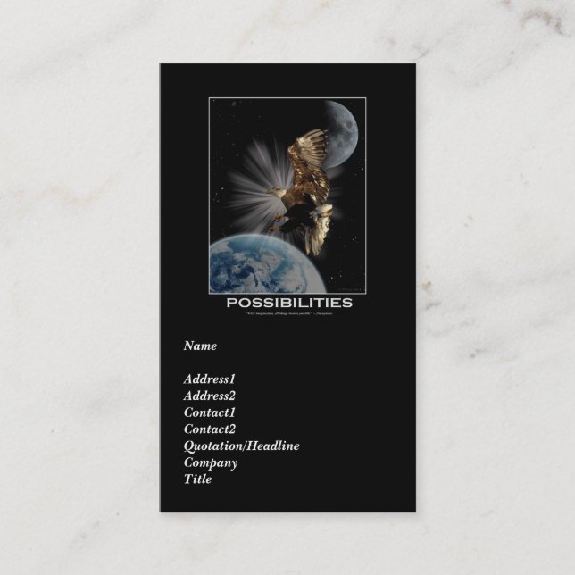 Bald Eagle Motivational Business Card (Front)
