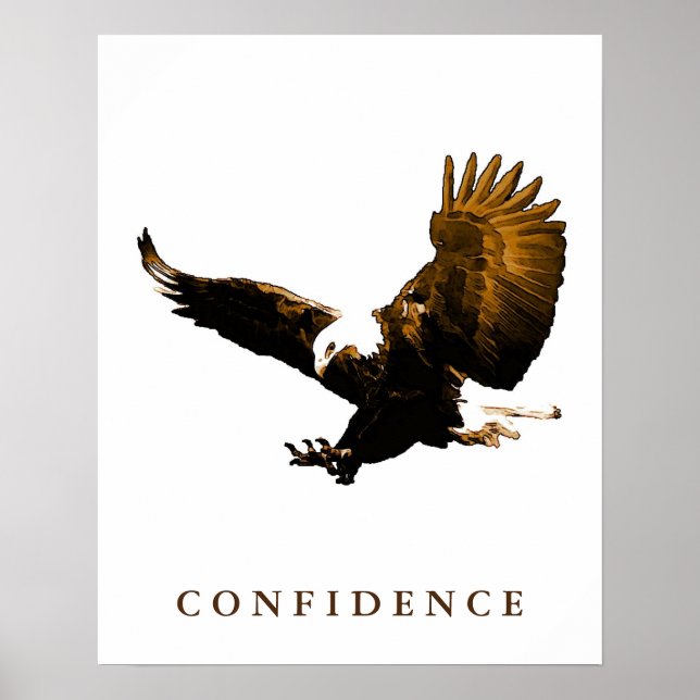 Bald Eagle Motivational Confidence Art Posters (Front)