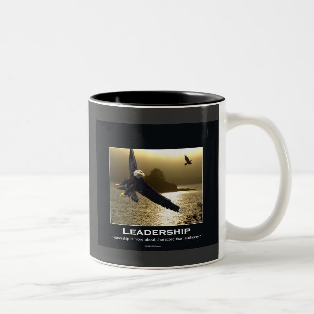 Bald Eagle Motivational Gifts Two-Tone Coffee Mug (Right)