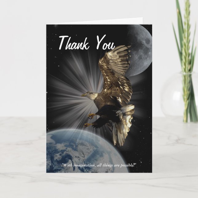 Bald Eagle Motivational Thank You Card (Front)