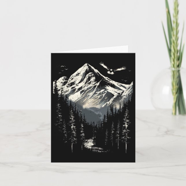 Bald Eagle Mountains Pine Trees Mountain Nature  Card (Front)