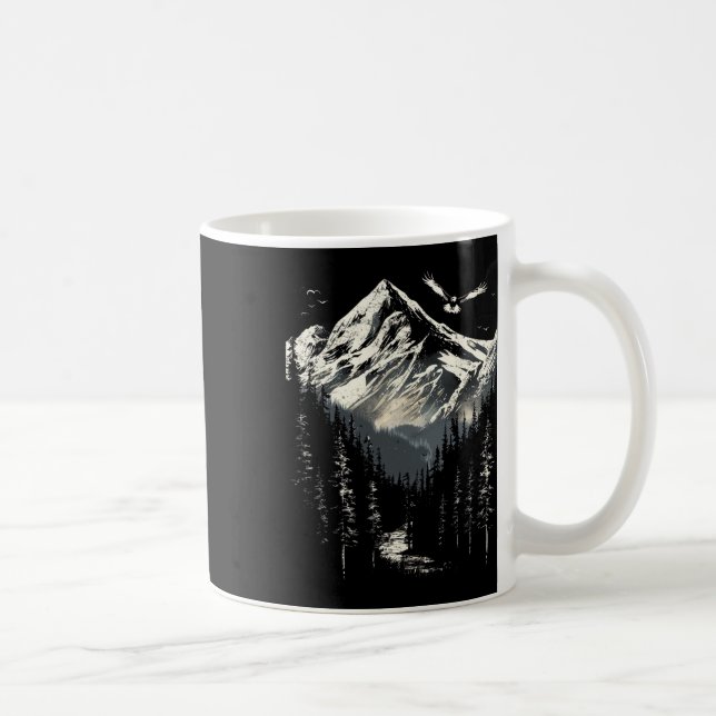 Bald Eagle Mountains Pine Trees Mountain Nature  Coffee Mug (Right)