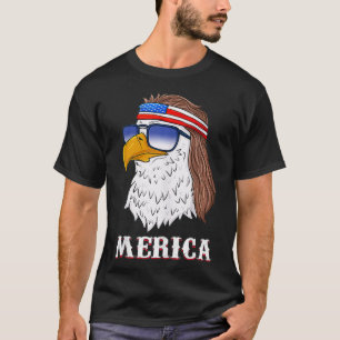 Bald Eagle Mullet Merica 4th Of July Patriotic Fun T-Shirt