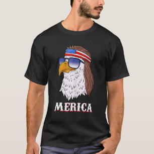 Bald Eagle Mullet Merica 4th Of July Patriotic T-Shirt