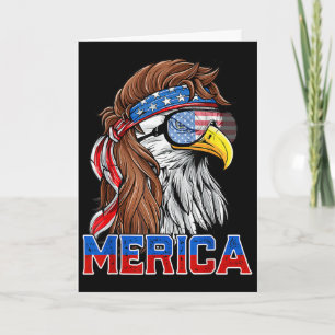 Bald Eagle Mullet Merica American Flag Patriotic 4 Card