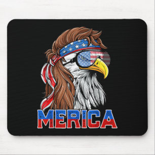 Bald Eagle Mullet Merica American Flag Patriotic 4 Mouse Pad