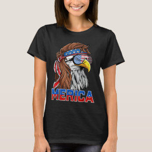 Bald Eagle Mullet Merica American Flag Patriotic 4 T-Shirt