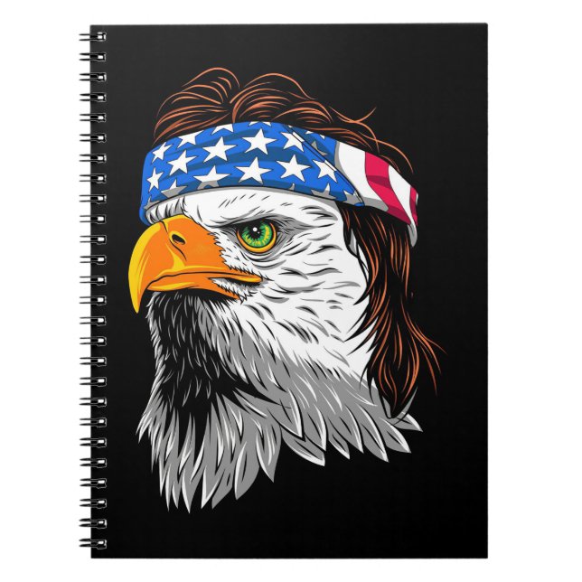 Bald Eagle Mullet USA Notebook (Front)