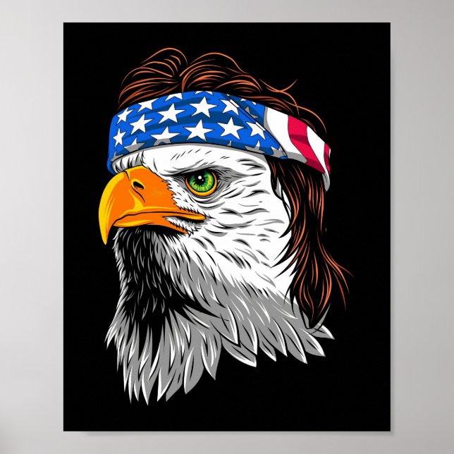 Bald Eagle Mullet USA Poster (Front)