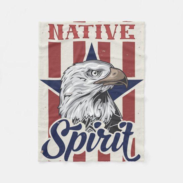 Bald Eagle Native Spirit Fleece Blanket (Front)