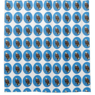 Bald Eagle on a tree branch Shower Curtain