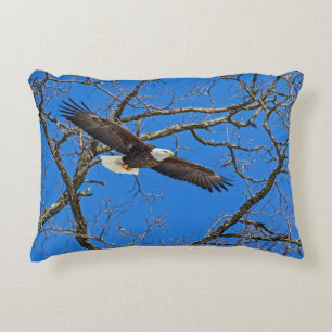 Bald Eagle On Blue Decorative Cushion