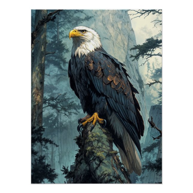 Bald Eagle on Watch Poster (Front)