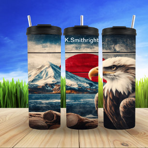 Bald Eagle Over Snowy Sunrise Thermal Tumbler
