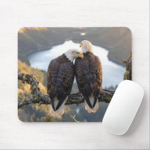 Bald Eagle Overlooking a Mountain Lake Mouse Pad