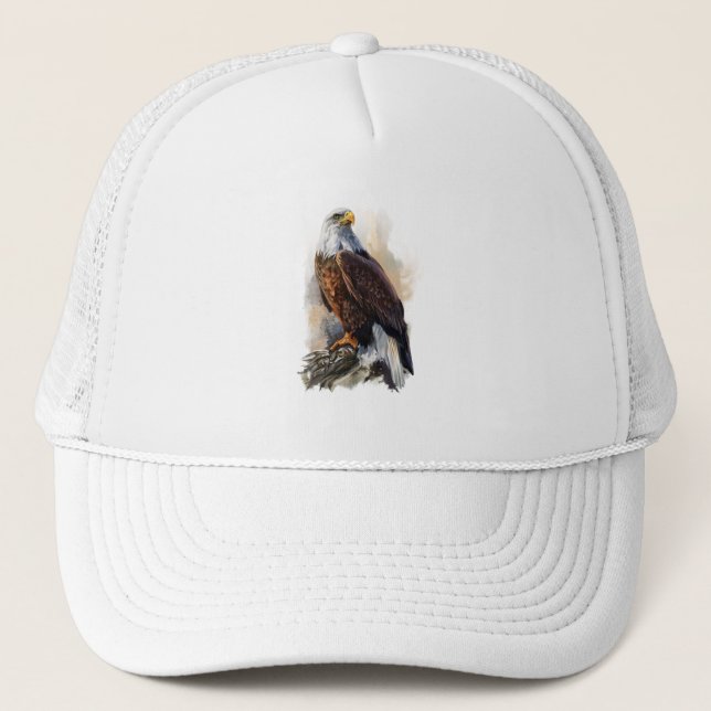 Bald Eagle Painting Trucker Hat (Front)
