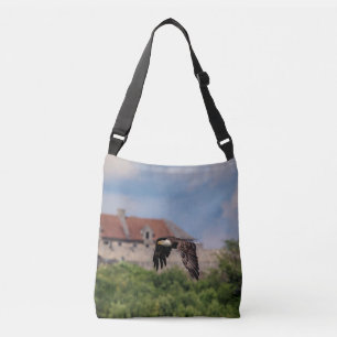 Bald Eagle passing Fort Ticonderoga Crossbody Bag