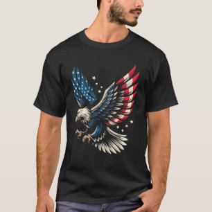 Bald Eagle Patriotic American Flag 4th Of July  T-Shirt