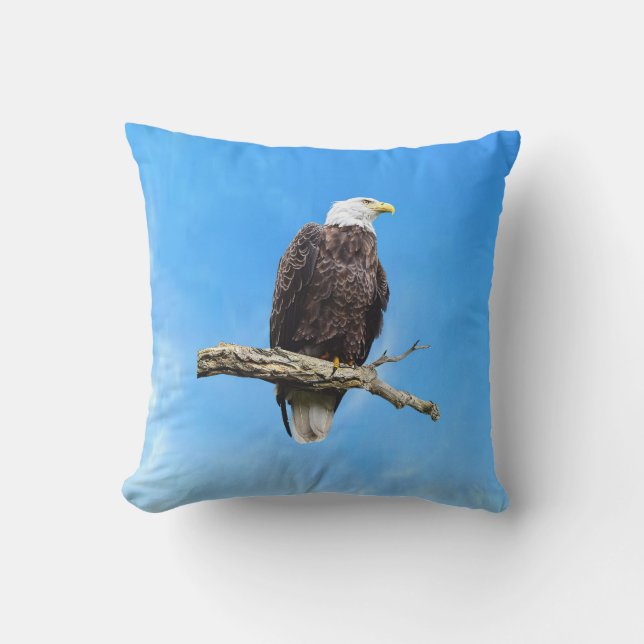 Bald Eagle Perched on a Branch Cushion (Front)