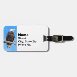 Bald Eagle Perched on a Branch Luggage Tag