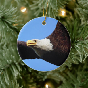 Bald Eagle Portrait Ceramic Ornament