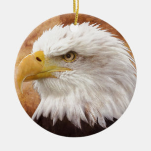 Bald Eagle Portrait Ceramic Tree Decoration
