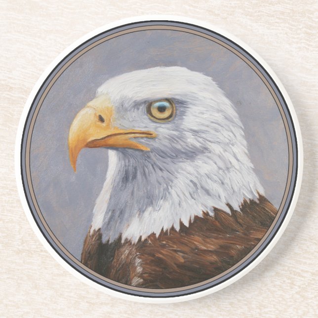 Bald Eagle Portrait Coaster (Front)