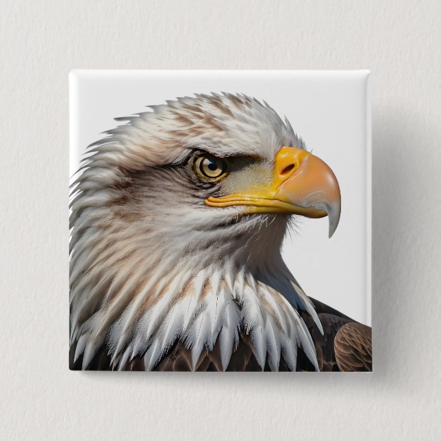 Bald Eagle Profile 15 Cm Square Badge (Front)