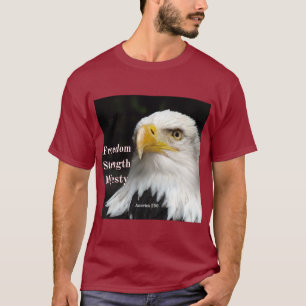 Bald eagle profile head on black background. T-Shi T-Shirt