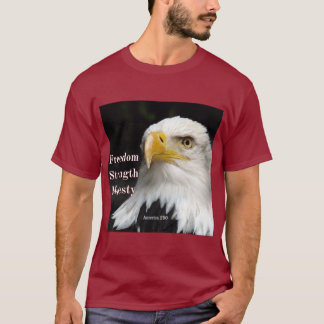 Bald eagle profile head on black background. T-Shirt