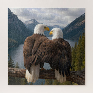 Bald Eagle Protecting His Mate Jigsaw Puzzle
