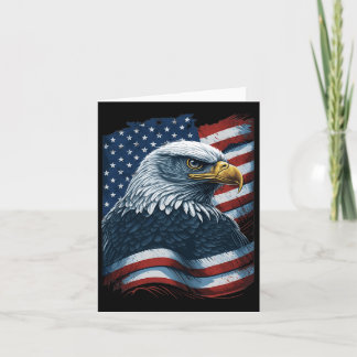 Bald Eagle Proud Patriotic American Us Flag 4th Of Card