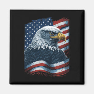 Bald Eagle Proud Patriotic American Us Flag 4th Of Magnet