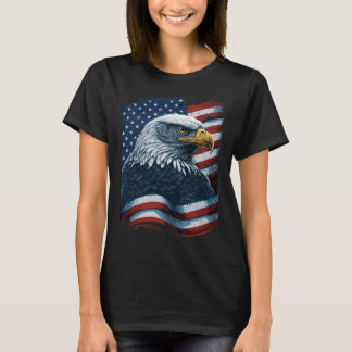 Bald Eagle Proud Patriotic American Us Flag 4th Of T-Shirt
