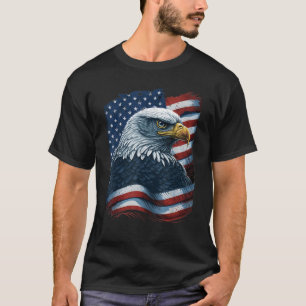 Bald Eagle Proud Patriotic American US Flag 4th Of T-Shirt